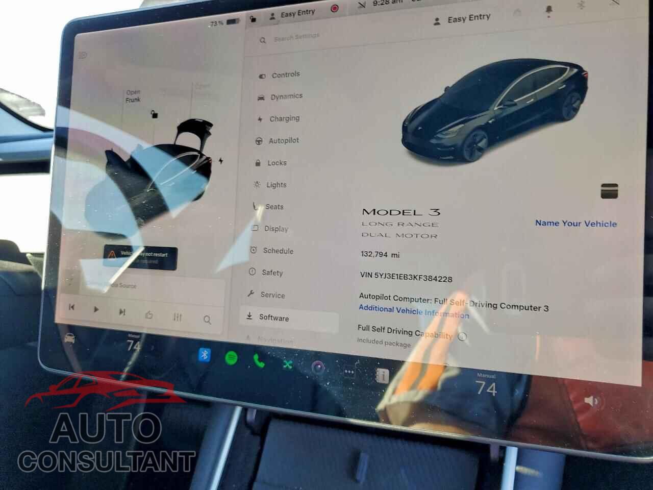 TESLA MODEL 3 2019 - 5YJ3E1EB3KF384228