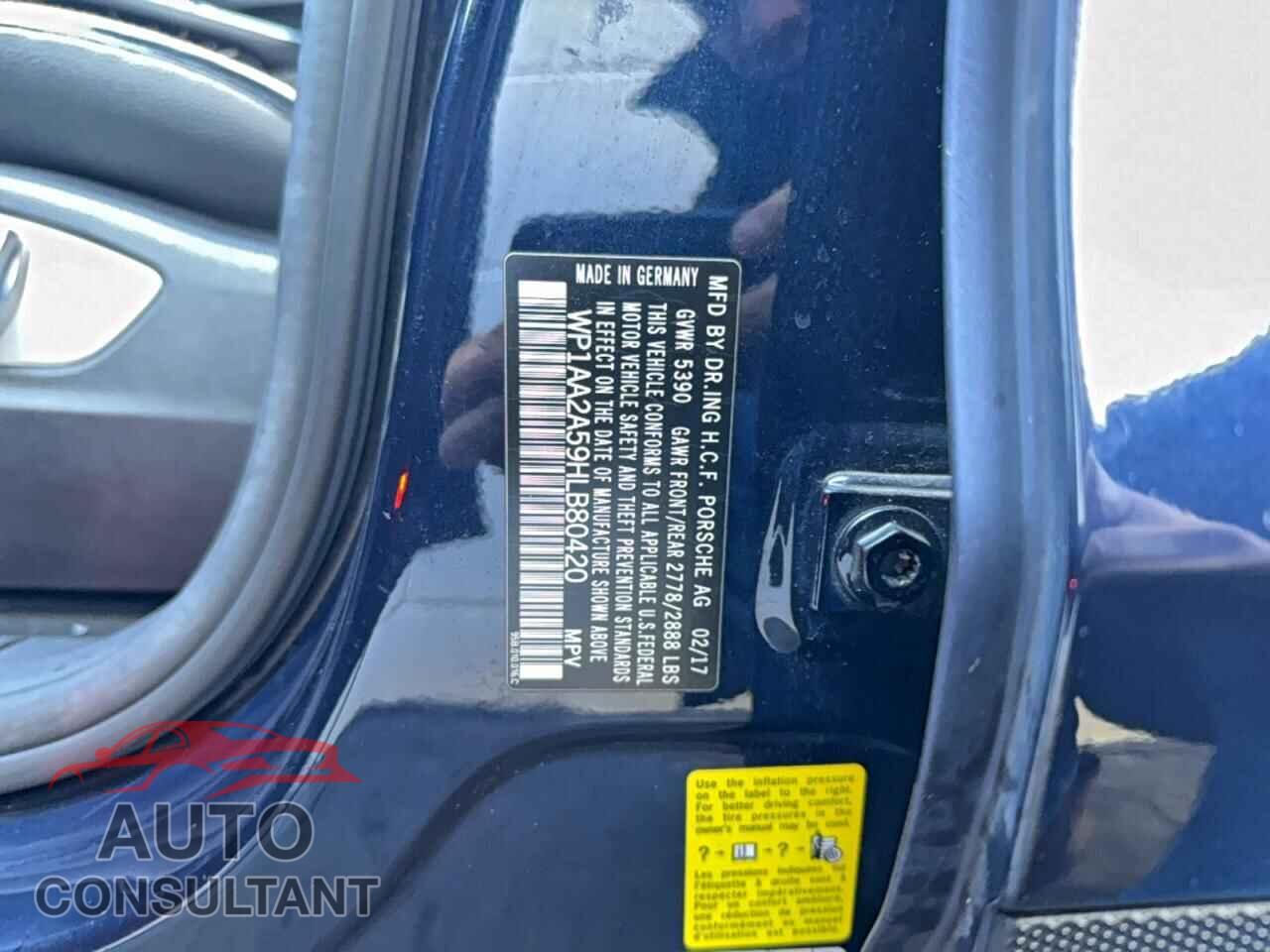PORSCHE MACAN 2017 - WP1AA2A59HLB80420