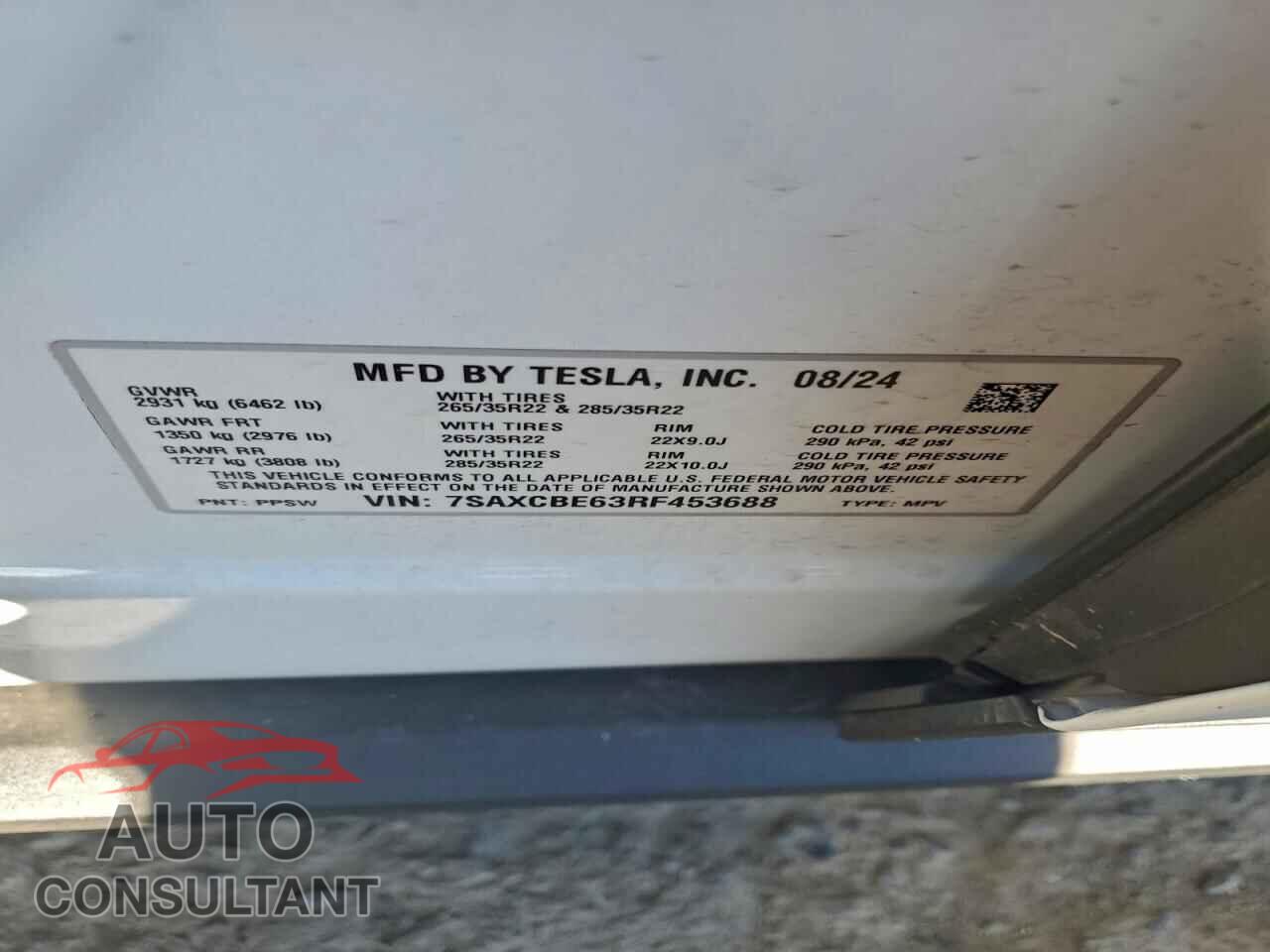 TESLA MODEL X 2024 - 7SAXCBE63RF453688