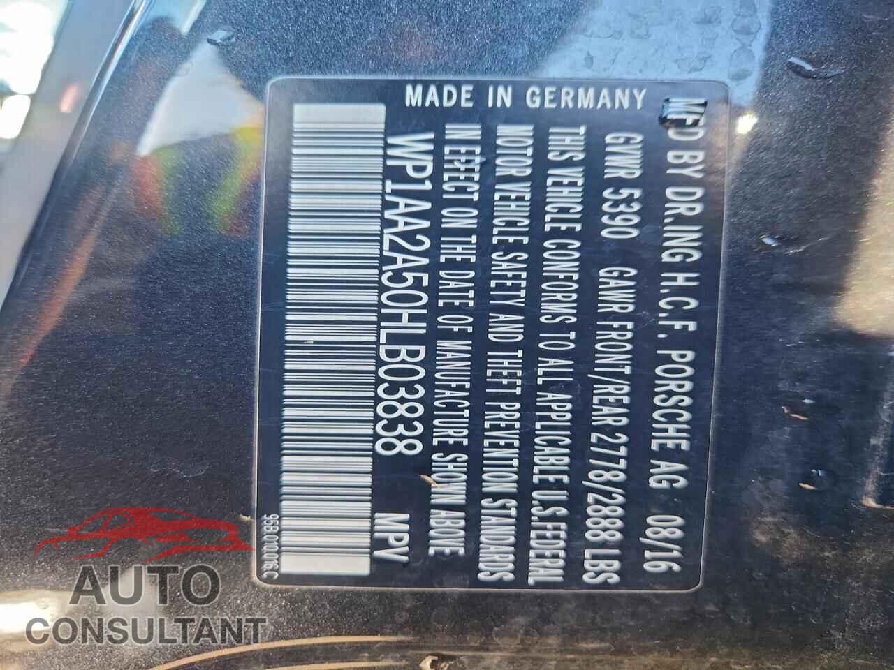 PORSCHE MACAN 2017 - WP1AA2A50HLB03838