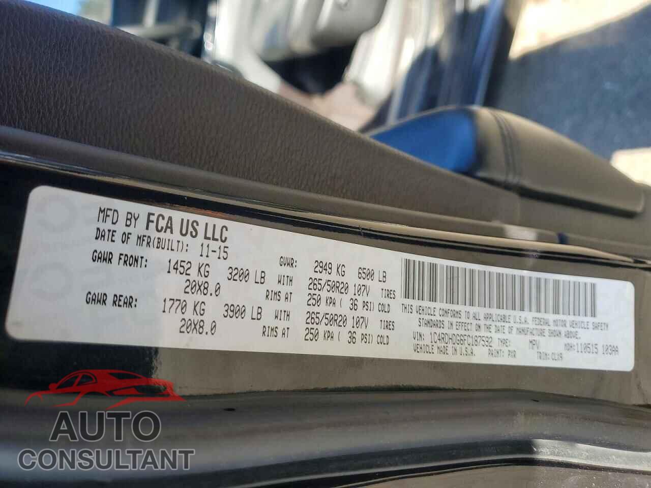 DODGE DURANGO 2015 - 1C4RDHDG6FC187592