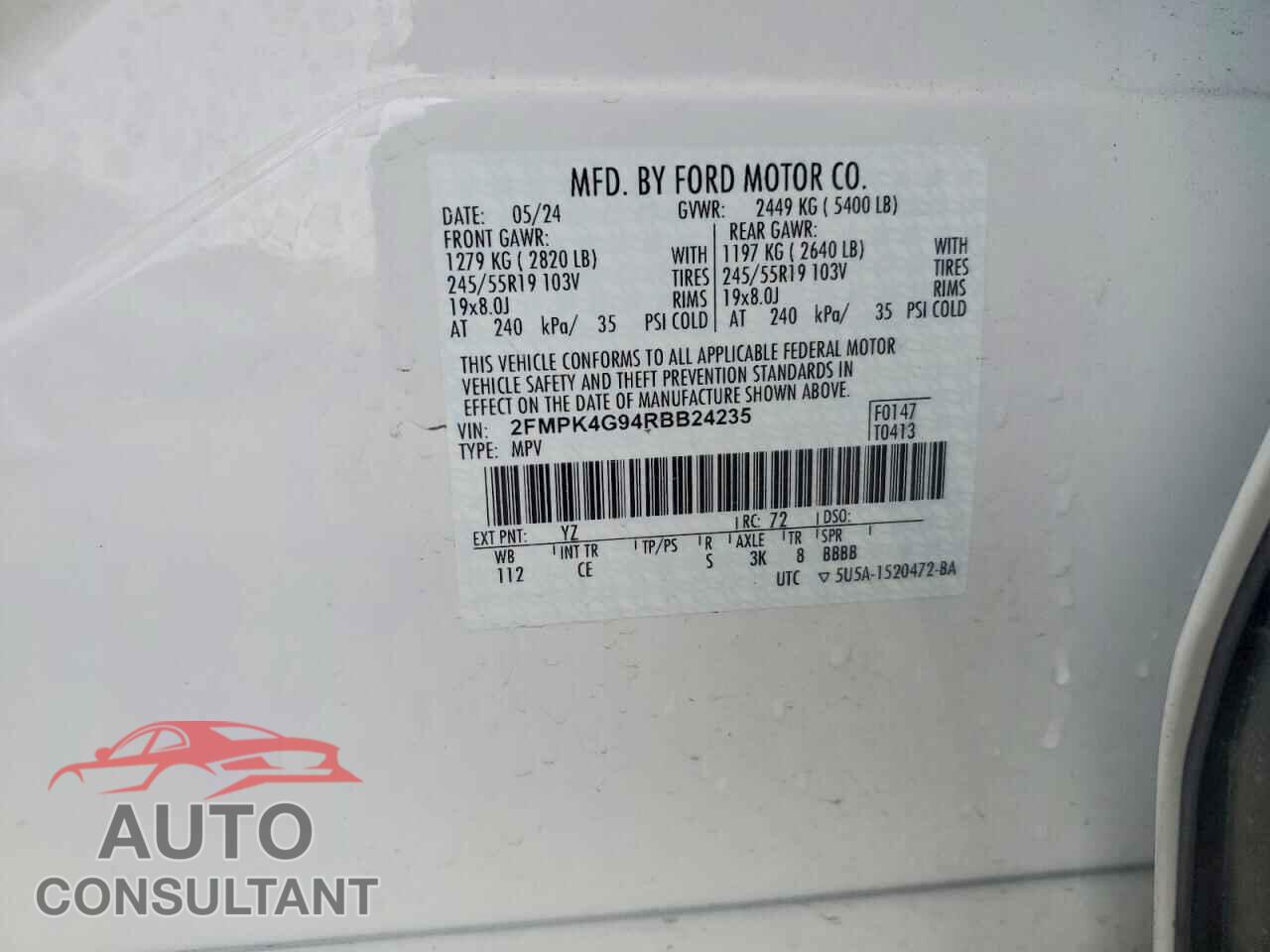 FORD EDGE 2024 - 2FMPK4G94RBB24235