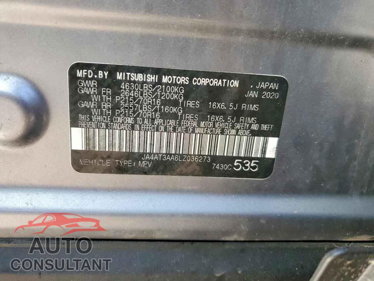 MITSUBISHI ECLIPSE 2020 - JA4AT3AA6LZ036273