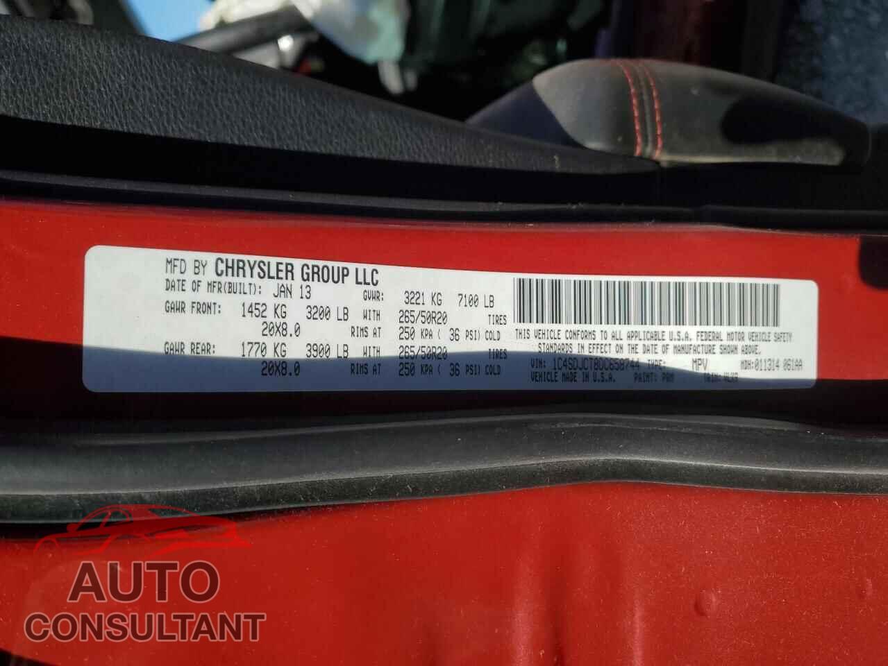 DODGE DURANGO 2013 - 1C4SDJCT8DC658744