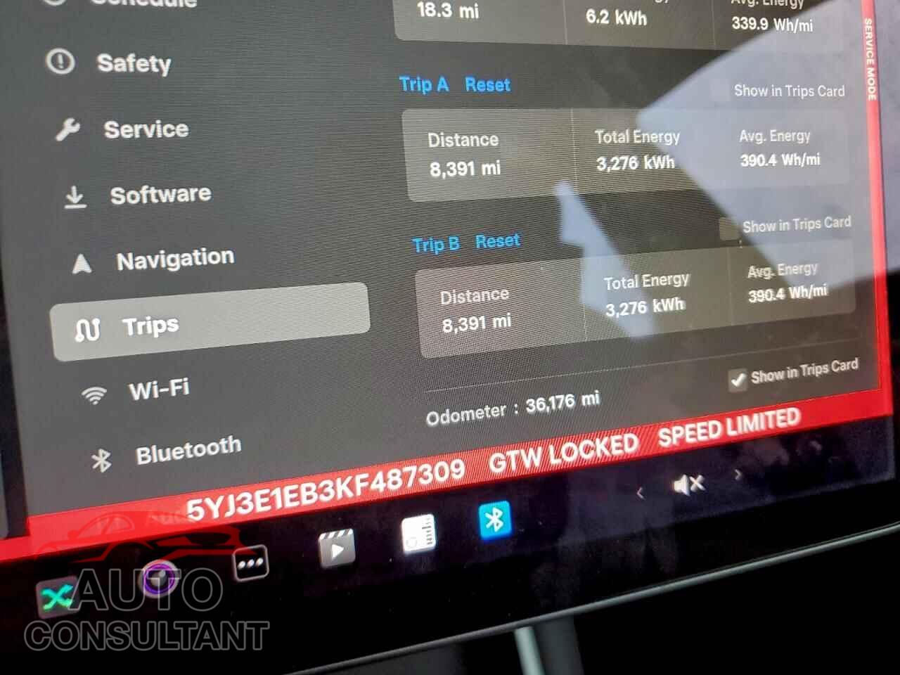 TESLA MODEL 3 2019 - 5YJ3E1EB3KF487309