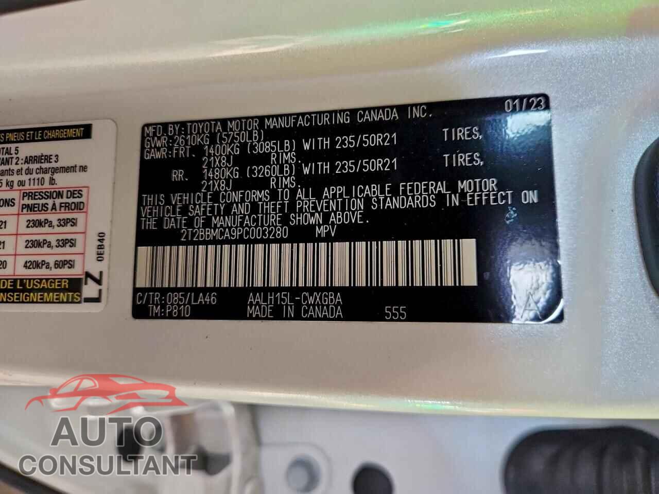 LEXUS RX 350H BA 2023 - 2T2BBMCA9PC003280