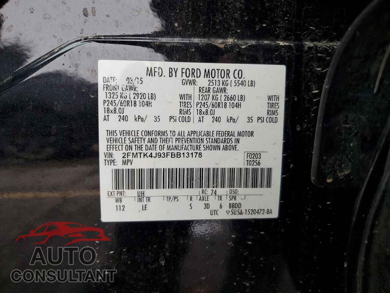 FORD EDGE 2015 - 2FMTK4J93FBB13178