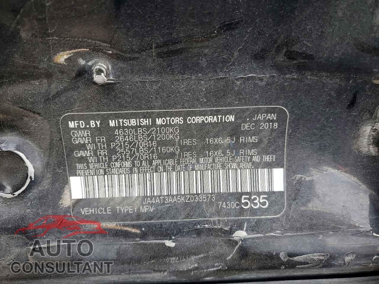 MITSUBISHI ECLIPSE 2019 - JA4AT3AA5KZ033573