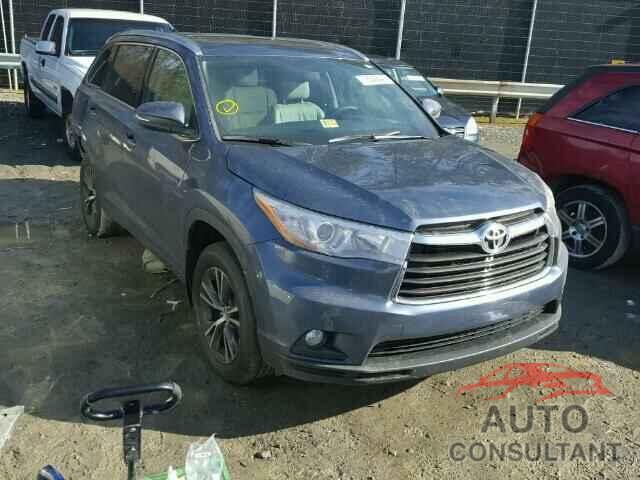 TOYOTA HIGHLANDER 2016 - 5TDJKRFH9GS329447