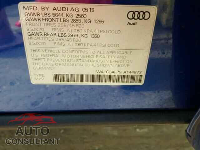 AUDI SQ5 2015 - WA1CGAFP9FA144873