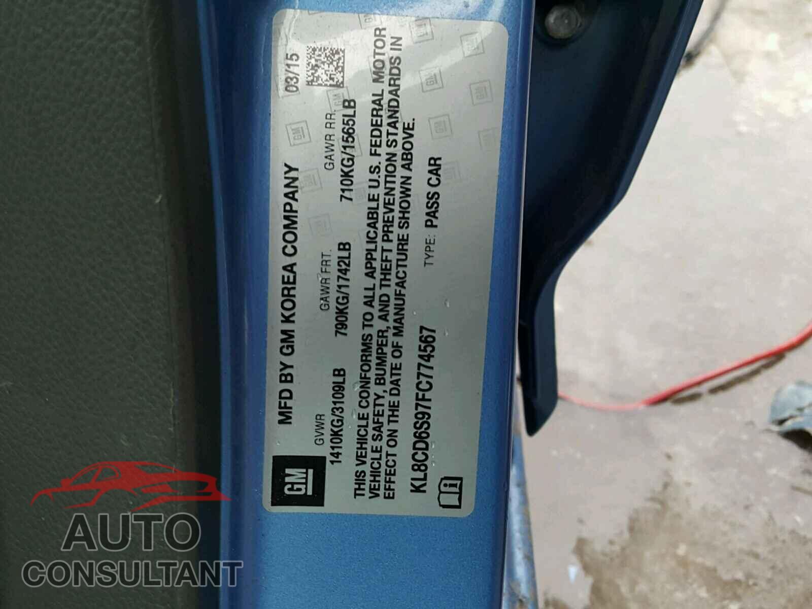 CHEVROLET SPARK 2015 - KL8CD6S97FC774567