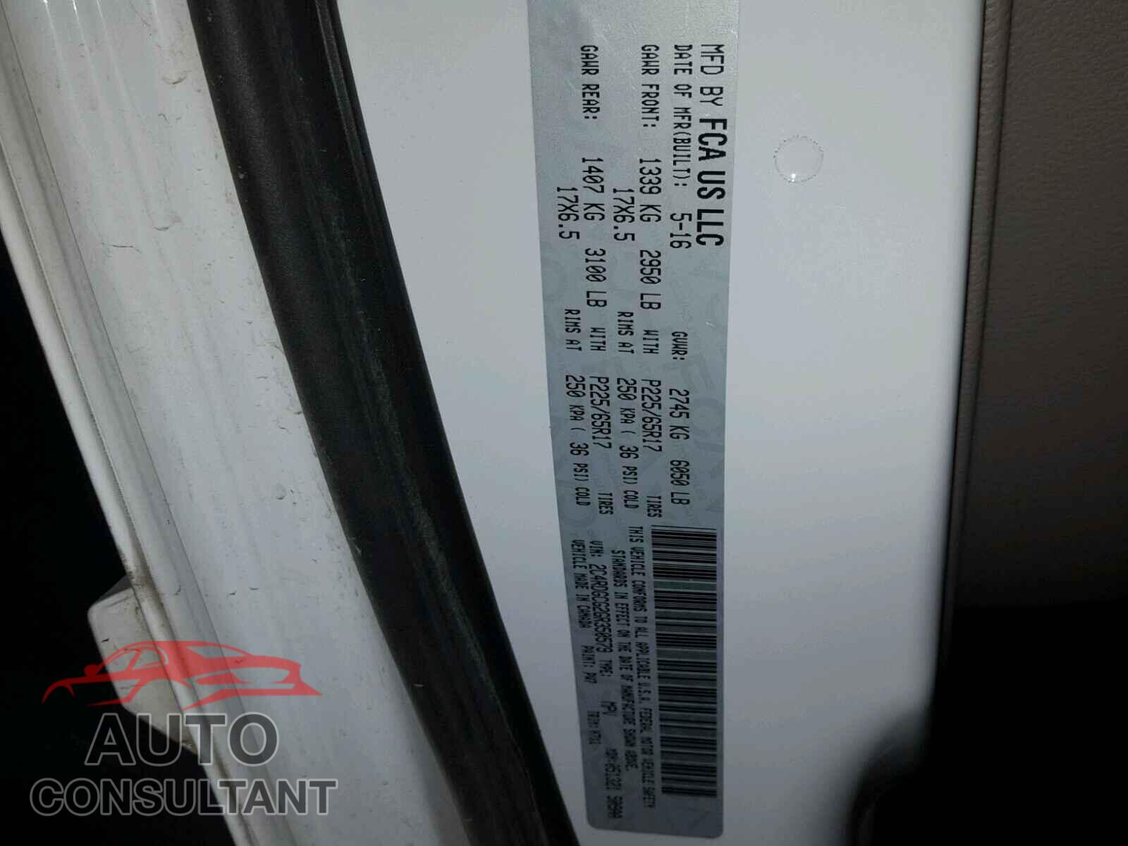 DODGE CARAVAN 2016 - 2C4RDGCG2GR350579