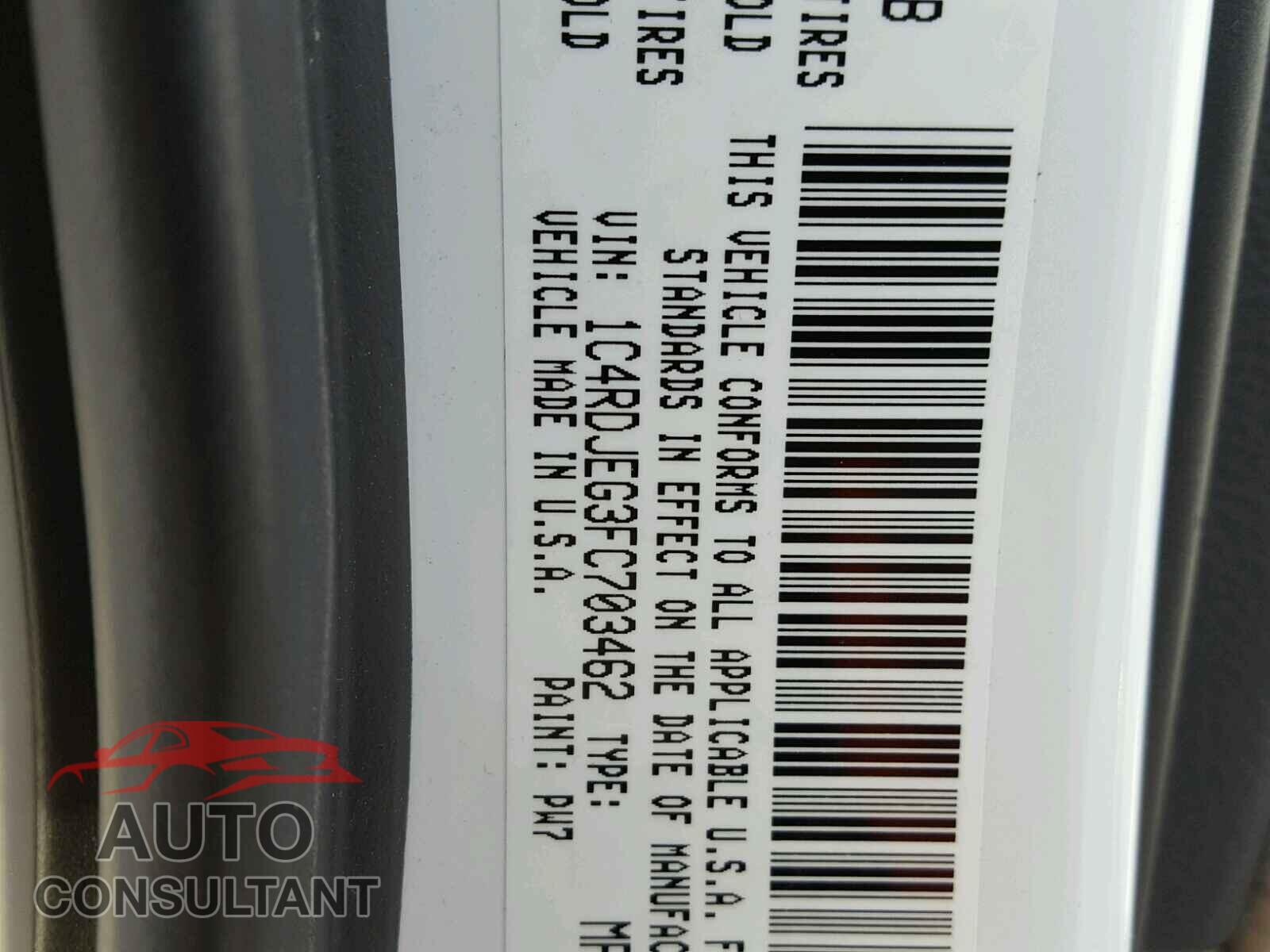 DODGE DURANGO 2015 - 1C4RDJEG3FC703462