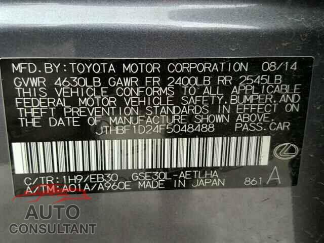 LEXUS IS250 2015 - JTHBF1D24F5048488