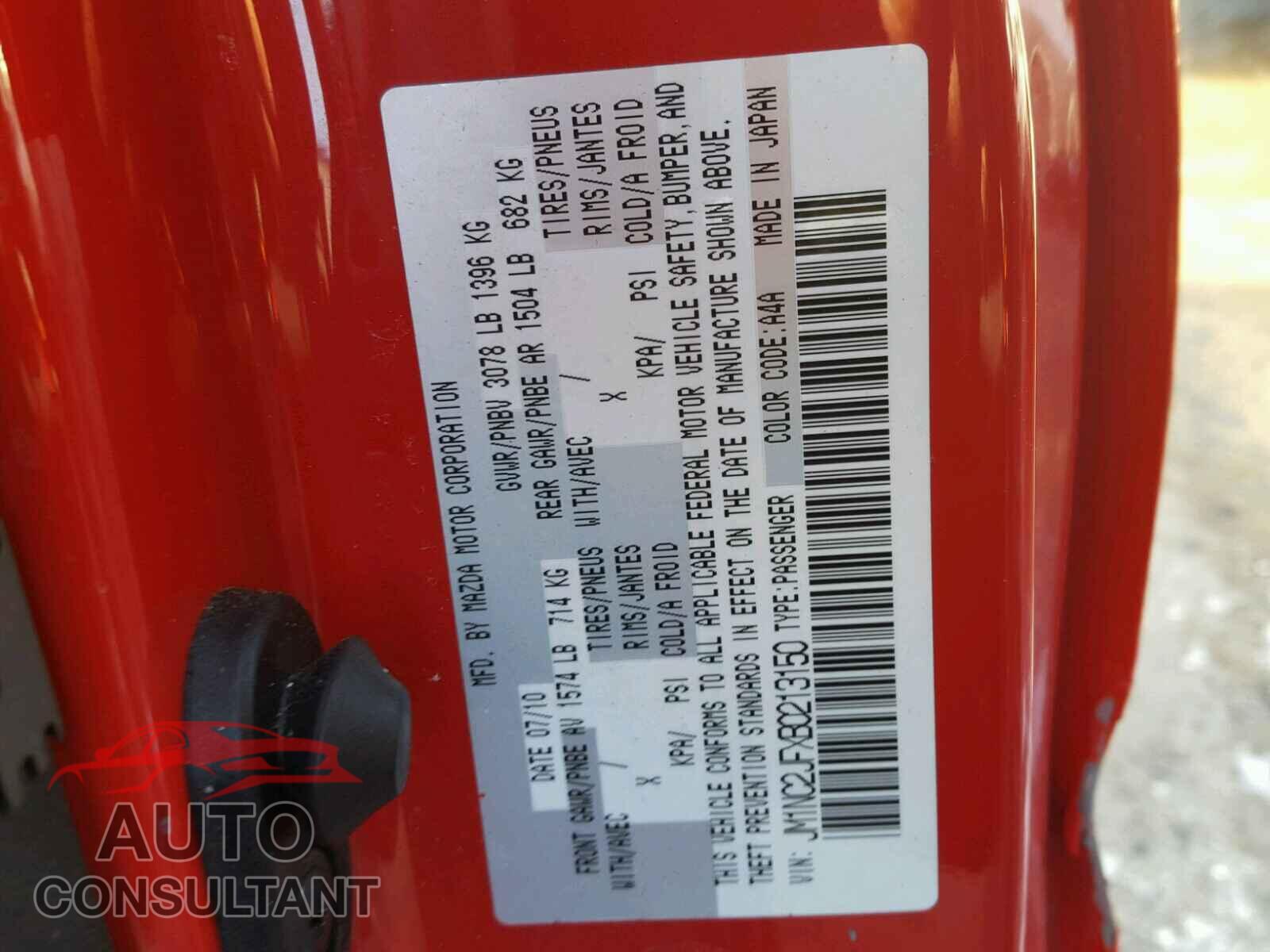 MAZDA MIATA 2011 - JM1NC2JFXB0213150