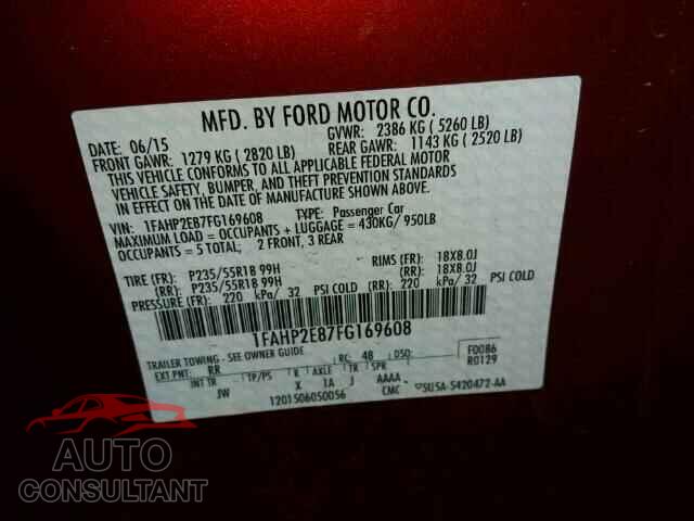 FORD TAURUS 2015 - 1FAHP2E87FG169608