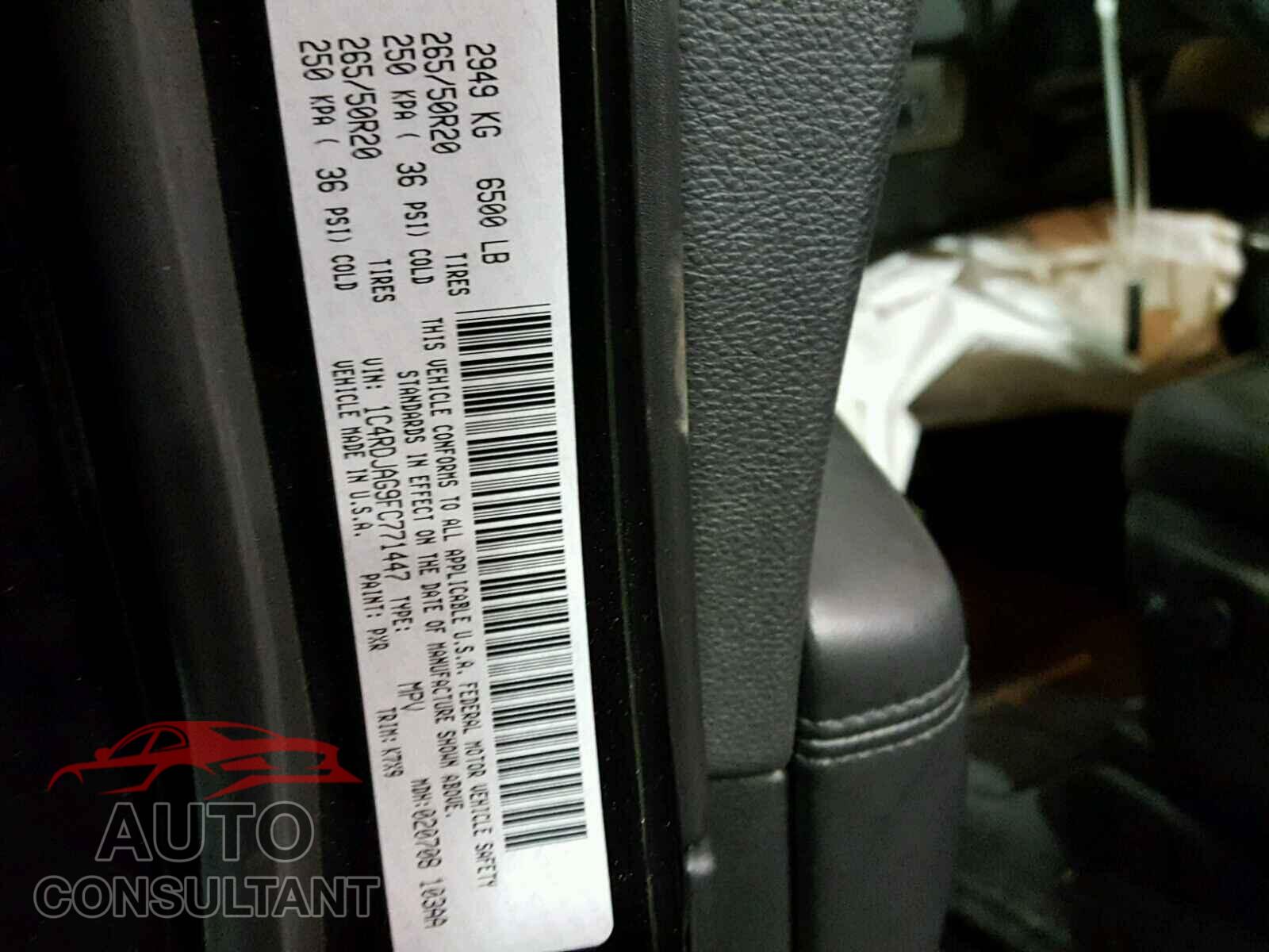 DODGE DURANGO 2015 - 1C4RDJAG9FC771447