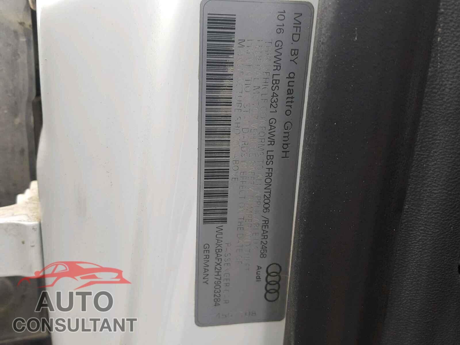 AUDI R8 2017 - WUAKBAFX2H7903284