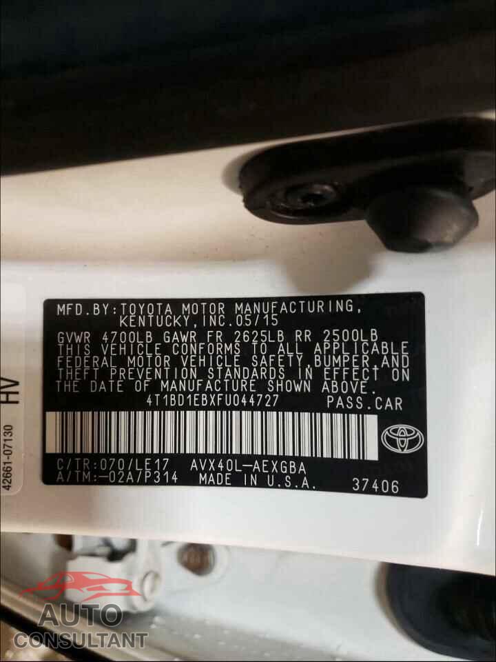 TOYOTA AVALON 2015 - 4T1BF1FK6GU248564