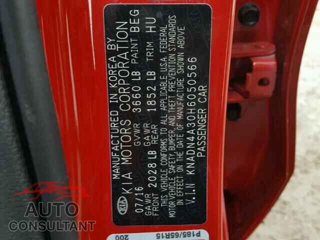 KIA RIO 2017 - KNADN4A30H6050566