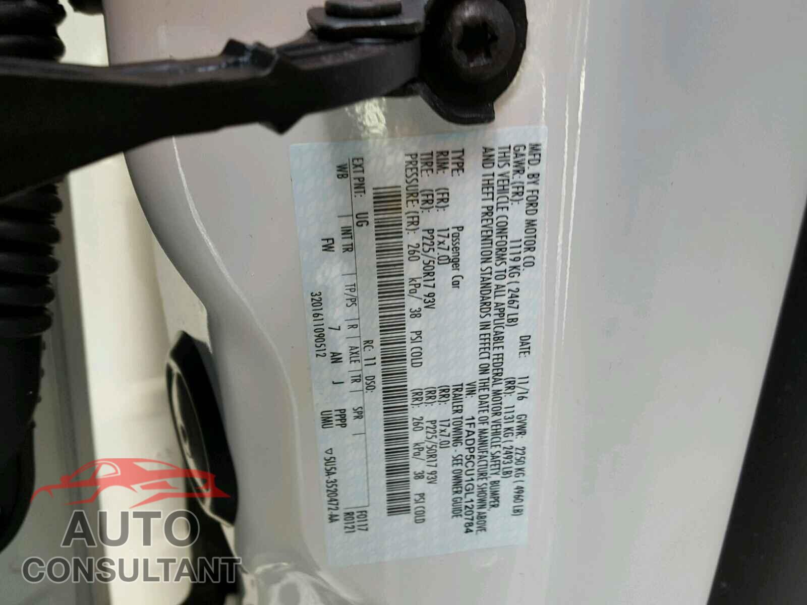 FORD CMAX 2016 - 1FADP5CU1GL120784