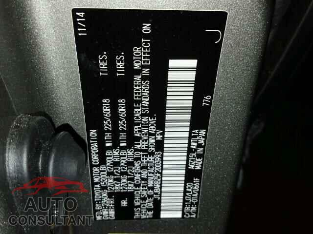 LEXUS NX 2015 - JTJBARBZ5F2003993
