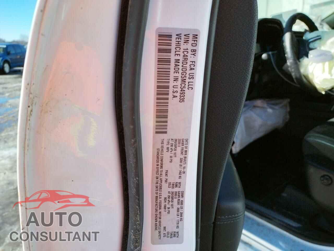 DODGE DURANGO 2021 - 1C4RDJDG5MC549335