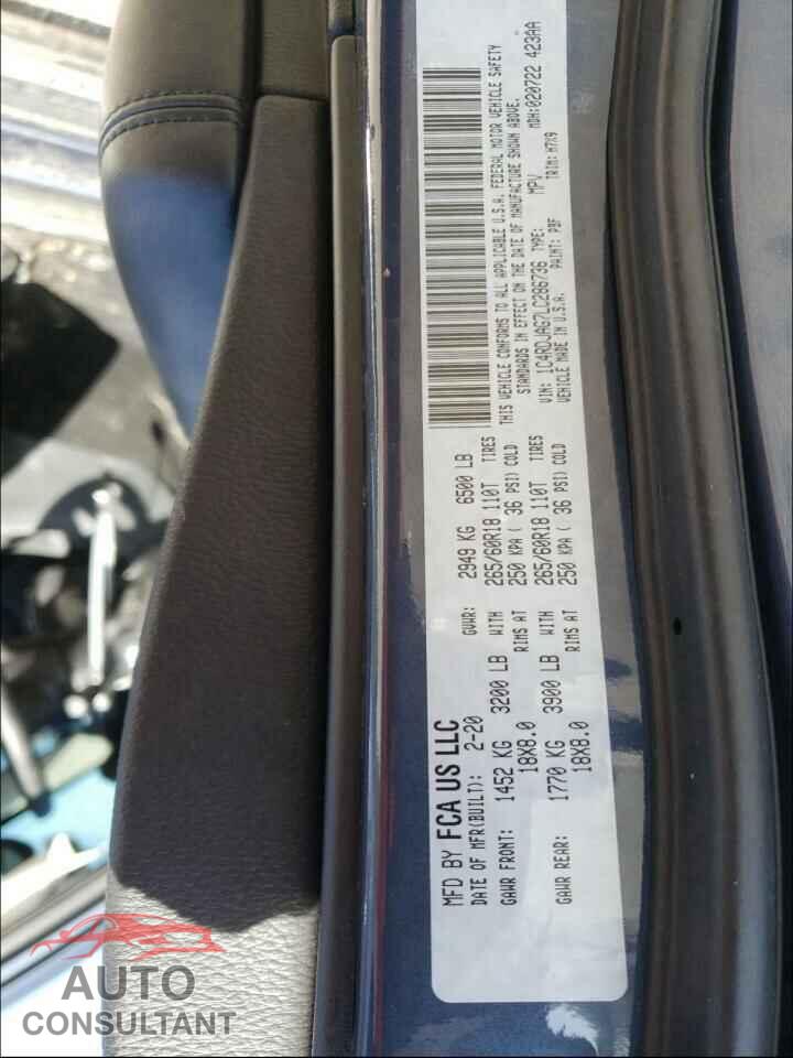 DODGE DURANGO 2020 - 1C4RDJAG7LC286736
