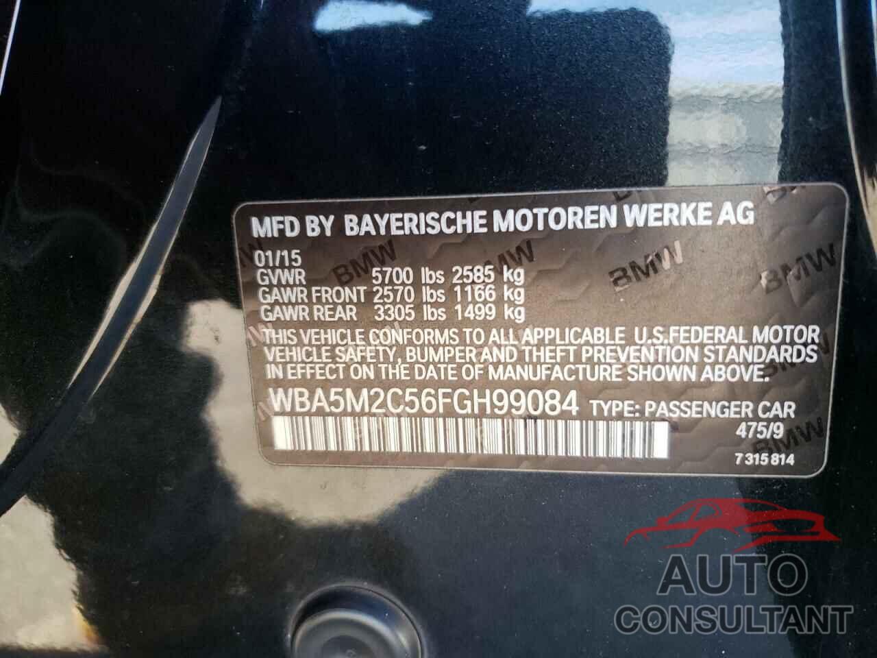 BMW 5 SERIES 2015 - WBA5M2C56FGH99084