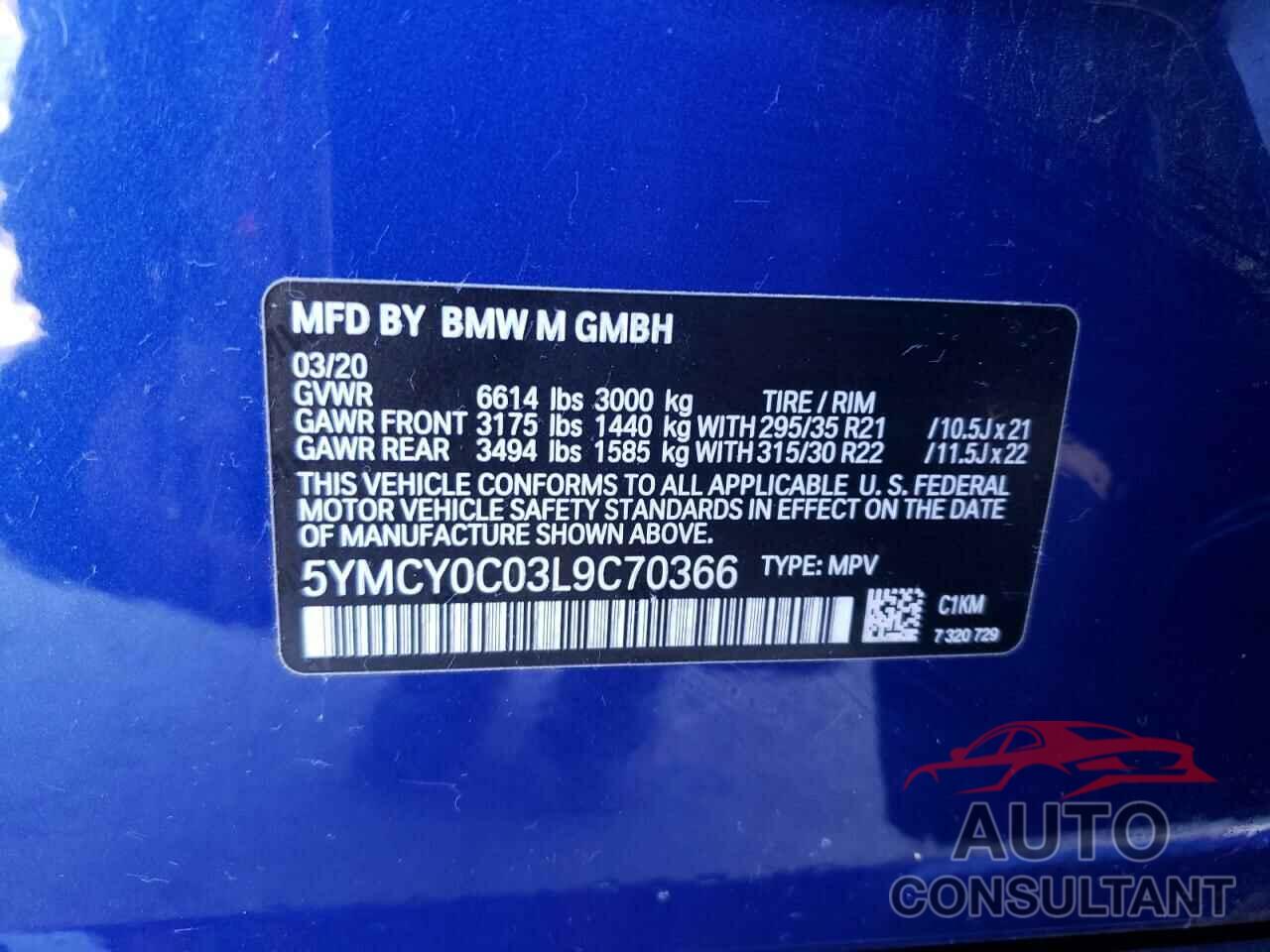 BMW X6 2020 - 5YMCY0C03L9C70366