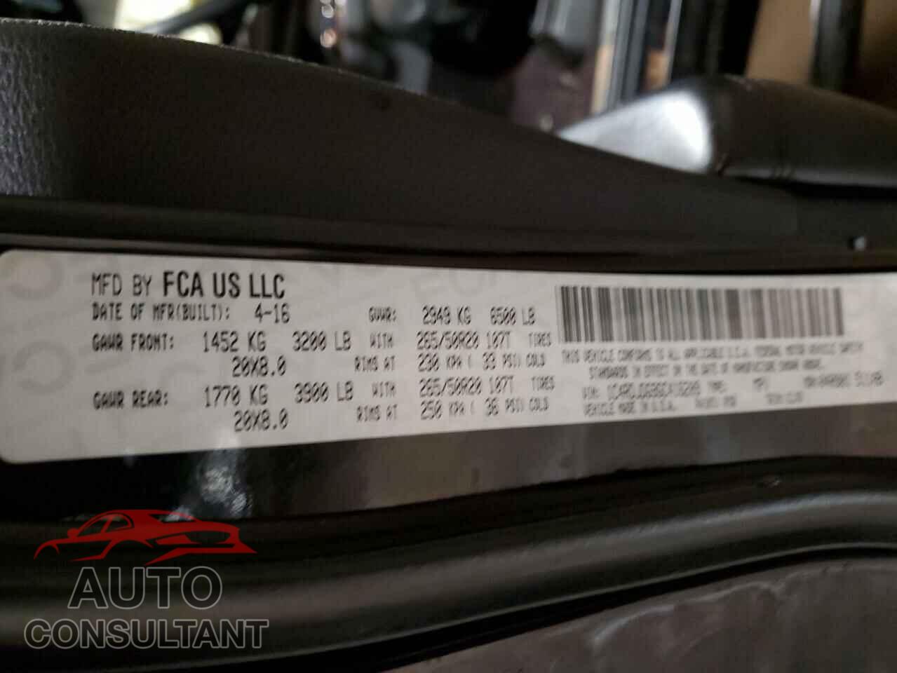 DODGE DURANGO 2016 - 1C4RDJDG9GC416209