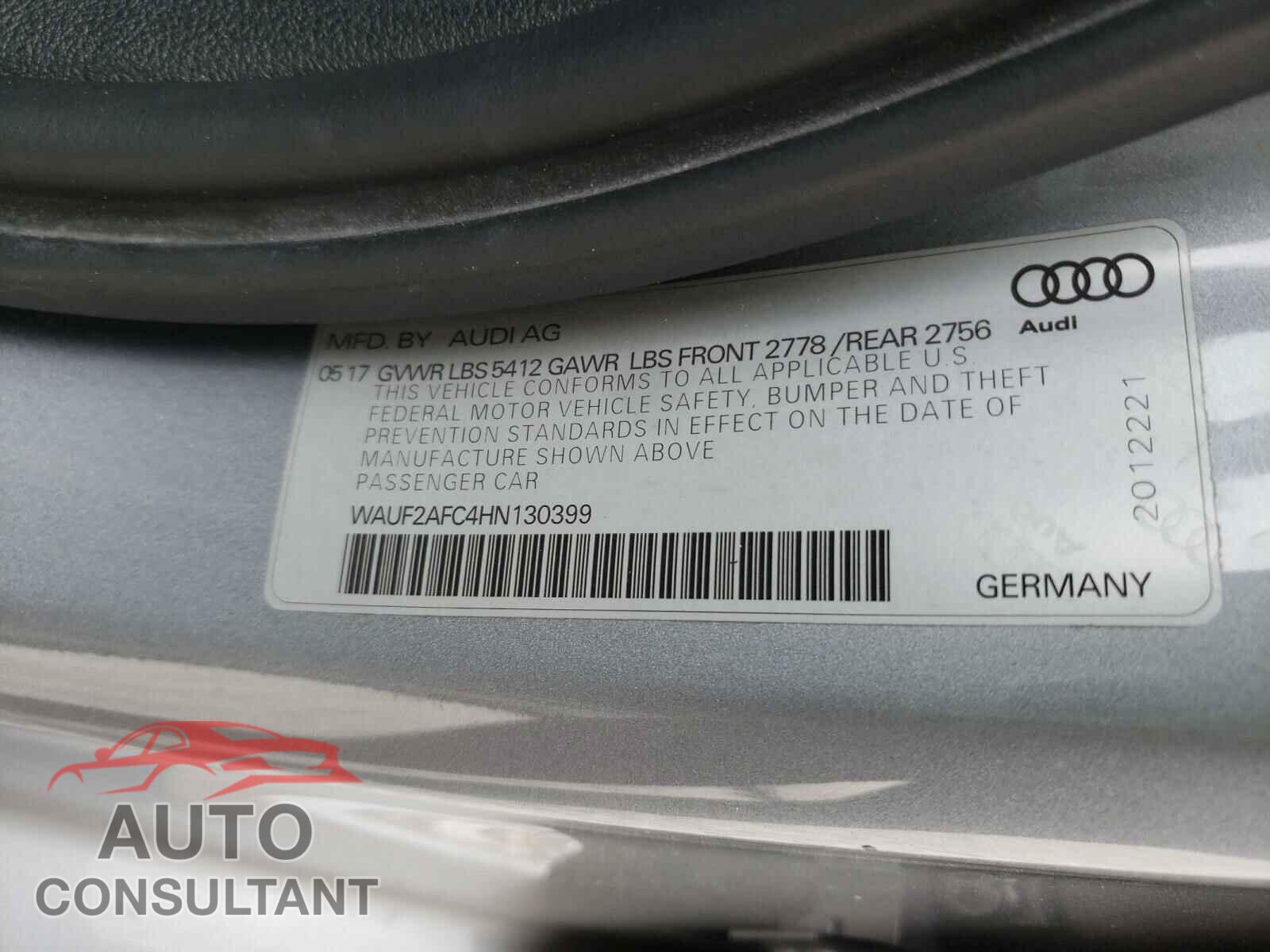 AUDI A6 2017 - WAUF2AFC4HN130399