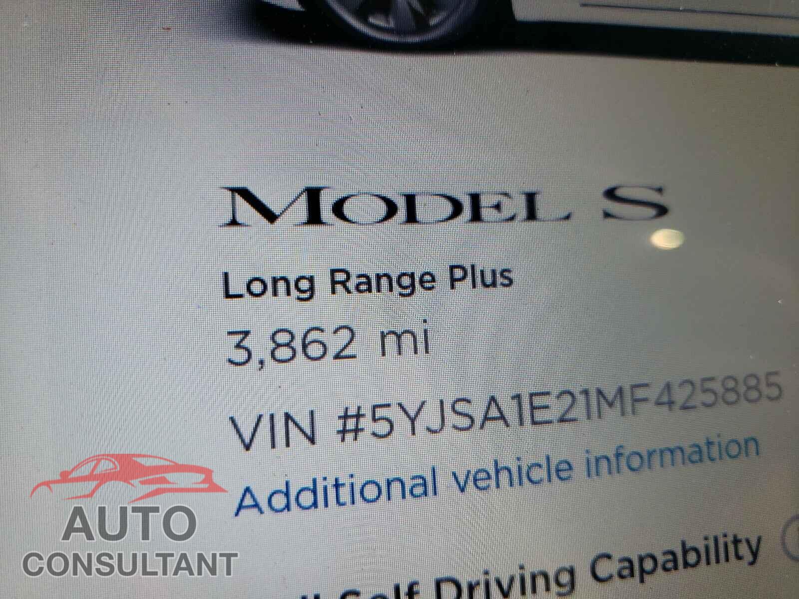 TESLA MODEL S 2021 - 5YJSA1E21MF425885