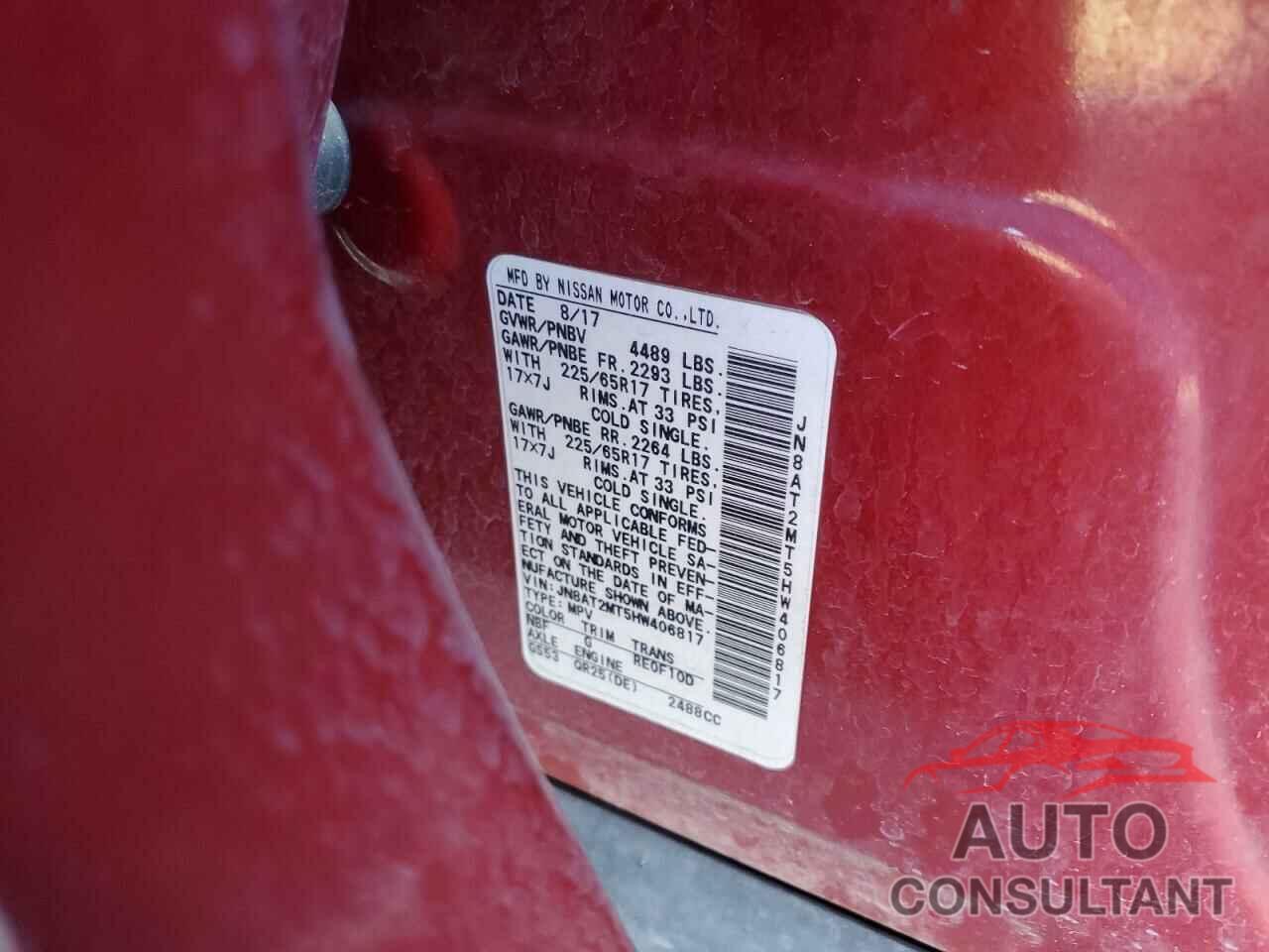 NISSAN ROGUE 2017 - JN8AT2MT5HW406817