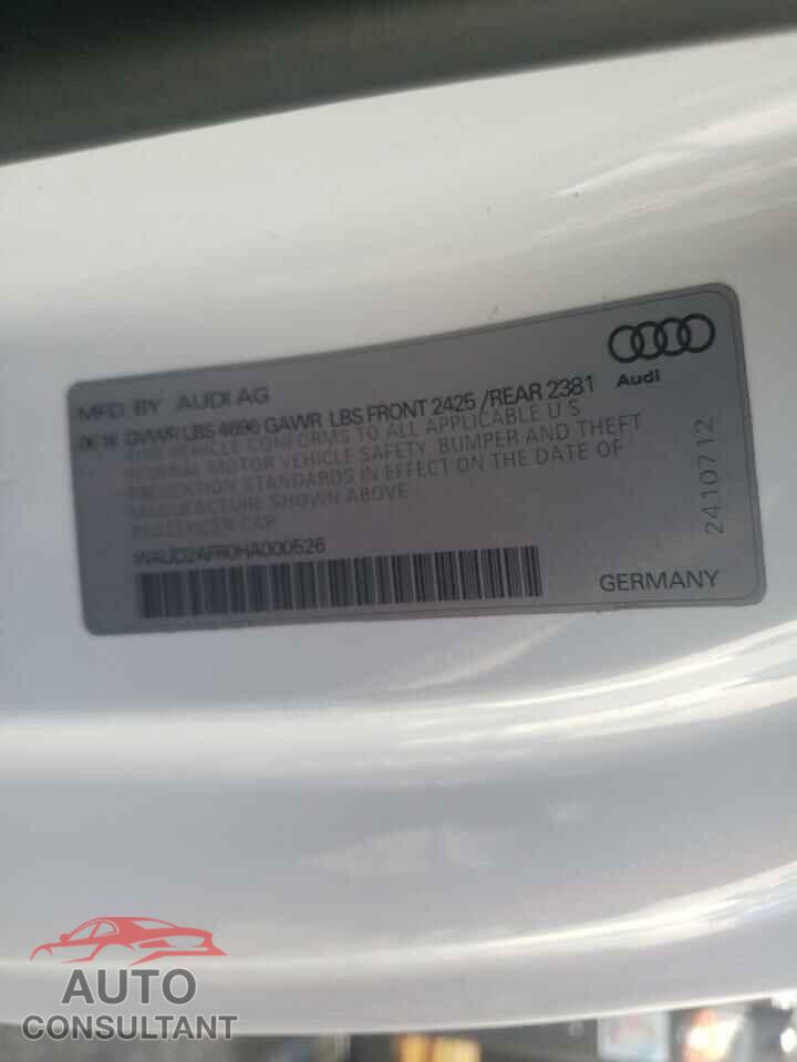 AUDI A5 2017 - WAUD2AFR0HA000526