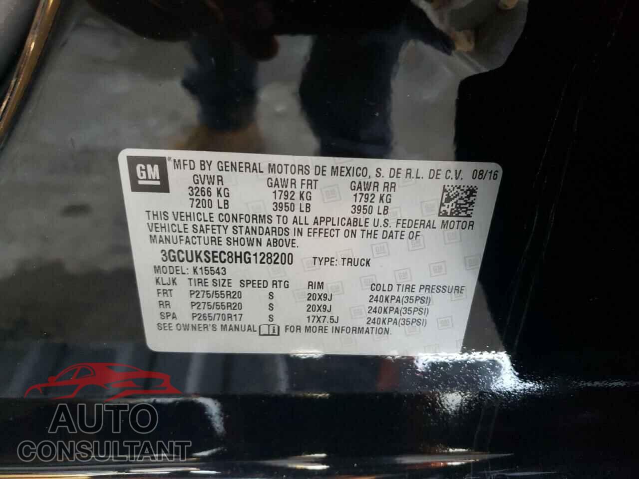 CHEVROLET SILVERADO 2017 - 3GCUKSEC8HG128200