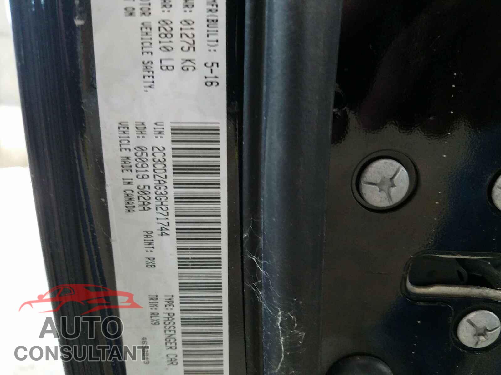 DODGE CHALLENGER 2016 - 2C3CDZAG3GH271744