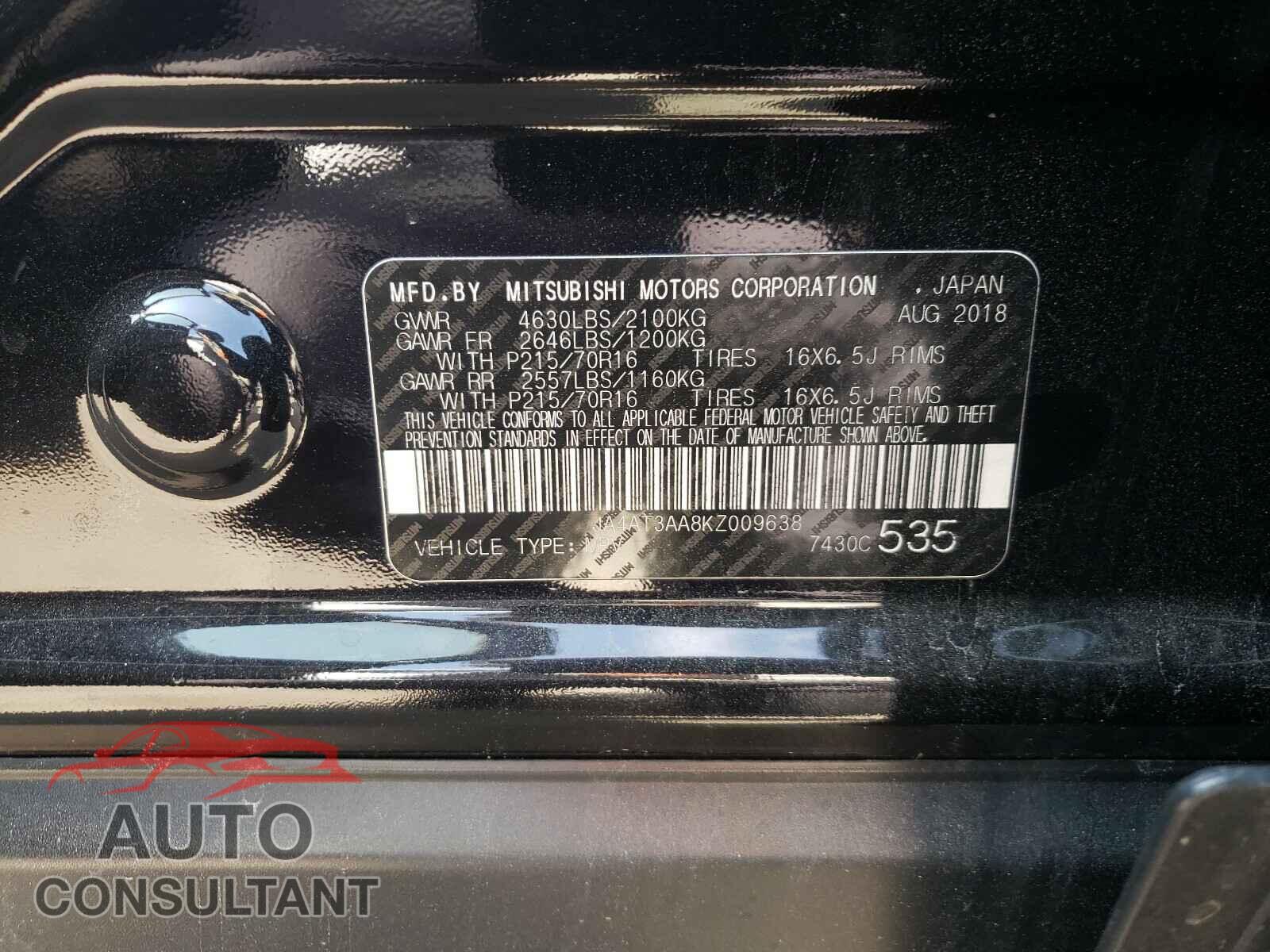 MITSUBISHI ECLIPSE 2019 - JA4AT3AA8KZ009638