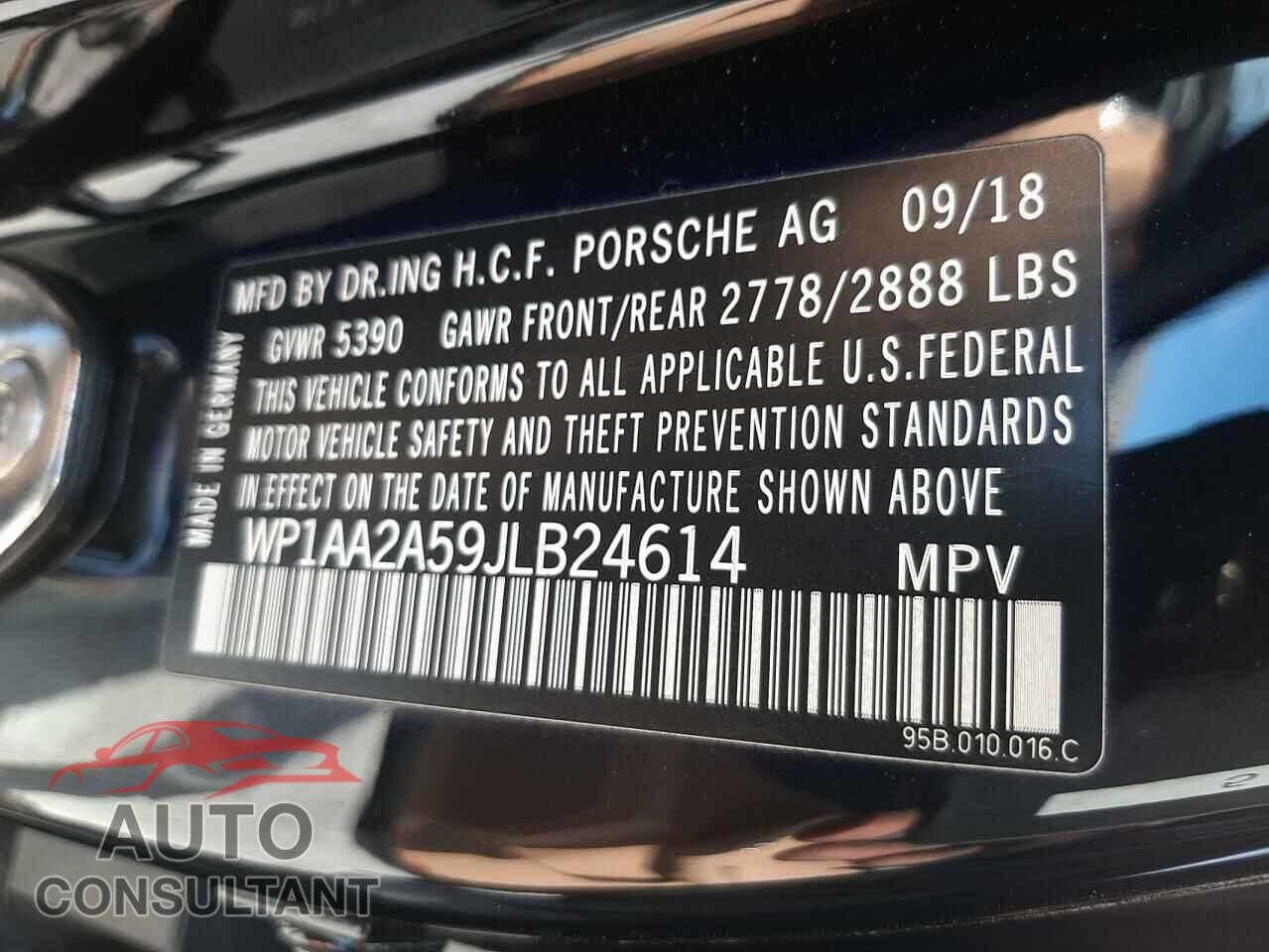 PORSCHE MACAN 2018 - WP1AA2A59JLB24614