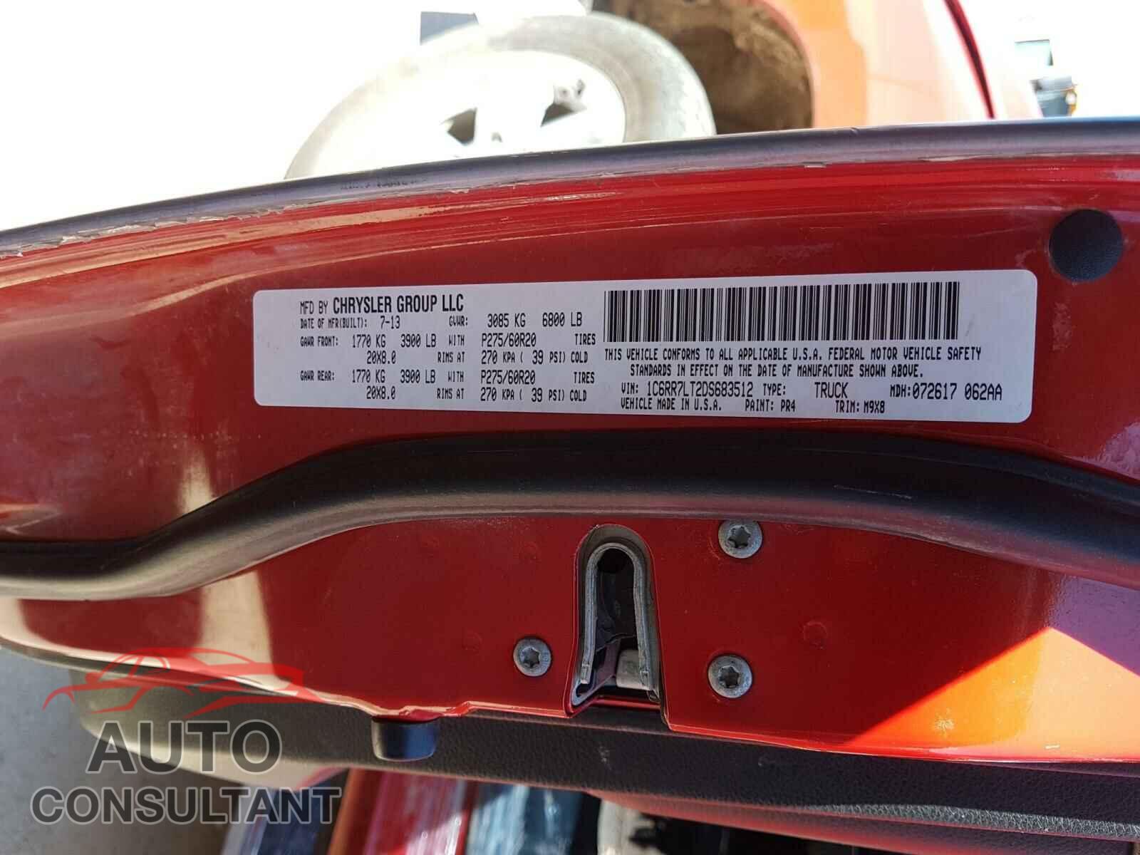 RAM 1500 2013 - 1C6RR7LT2DS683512