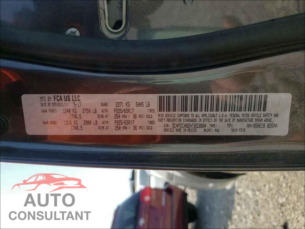 DODGE JOURNEY 2017 - 3C4PDCAB2HT653884