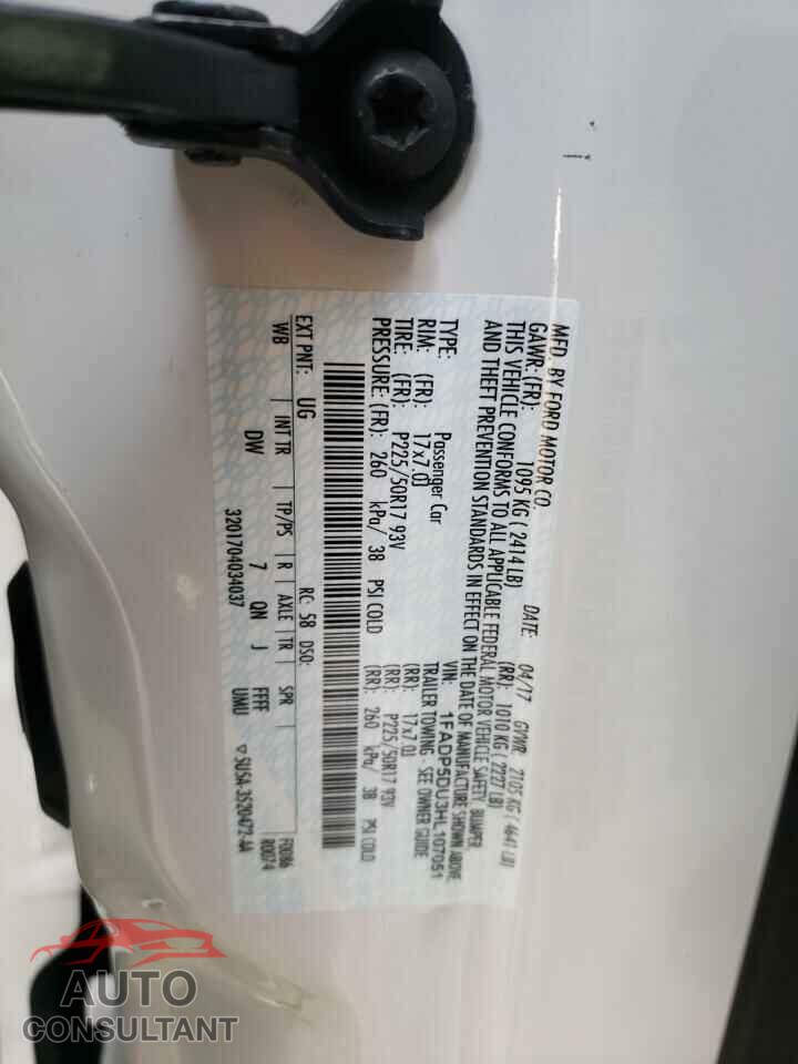 FORD CMAX 2017 - 1FADP5DU3HL107051