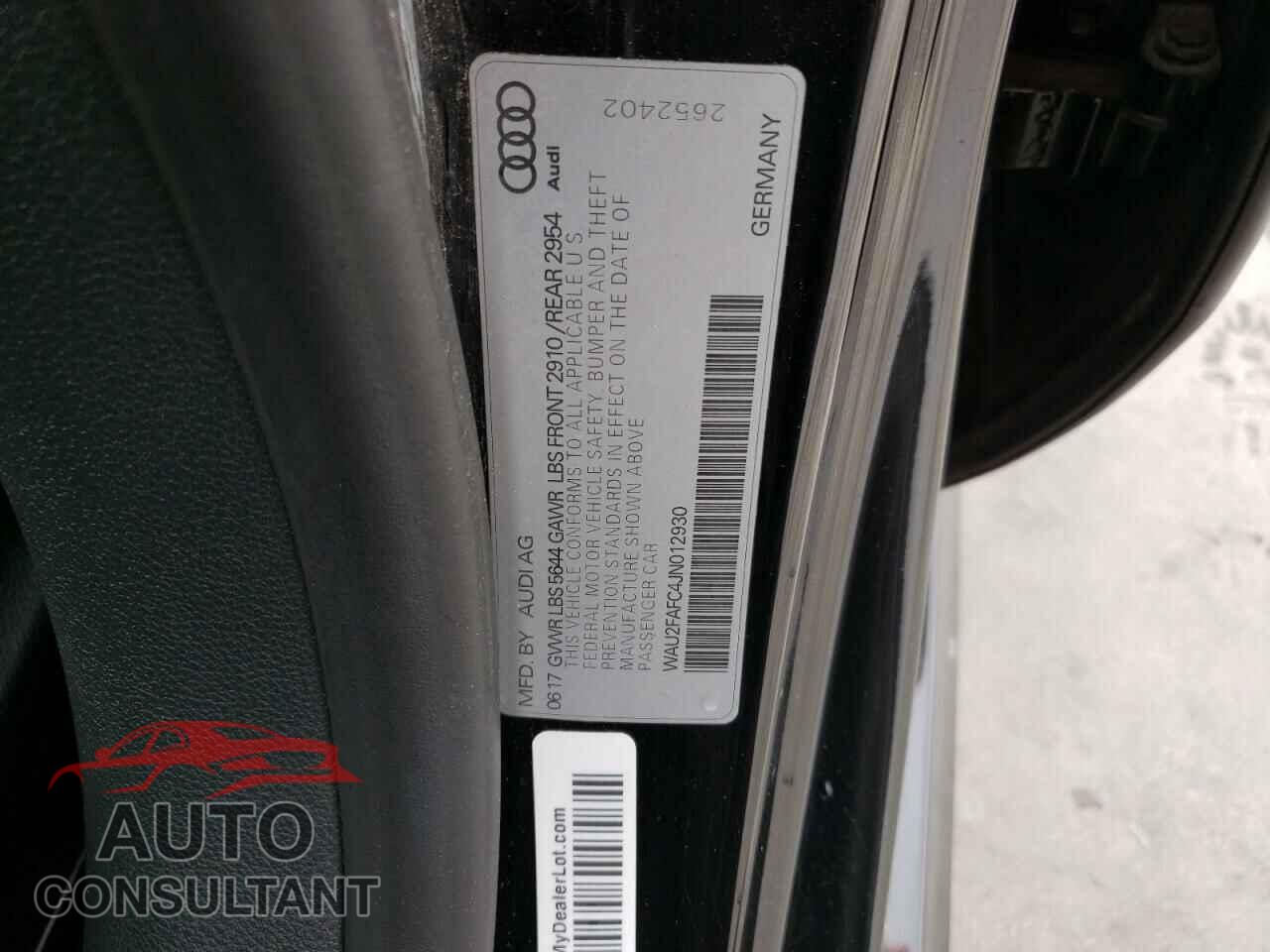 AUDI S7/RS7 2018 - WAU2FAFC4JN012930