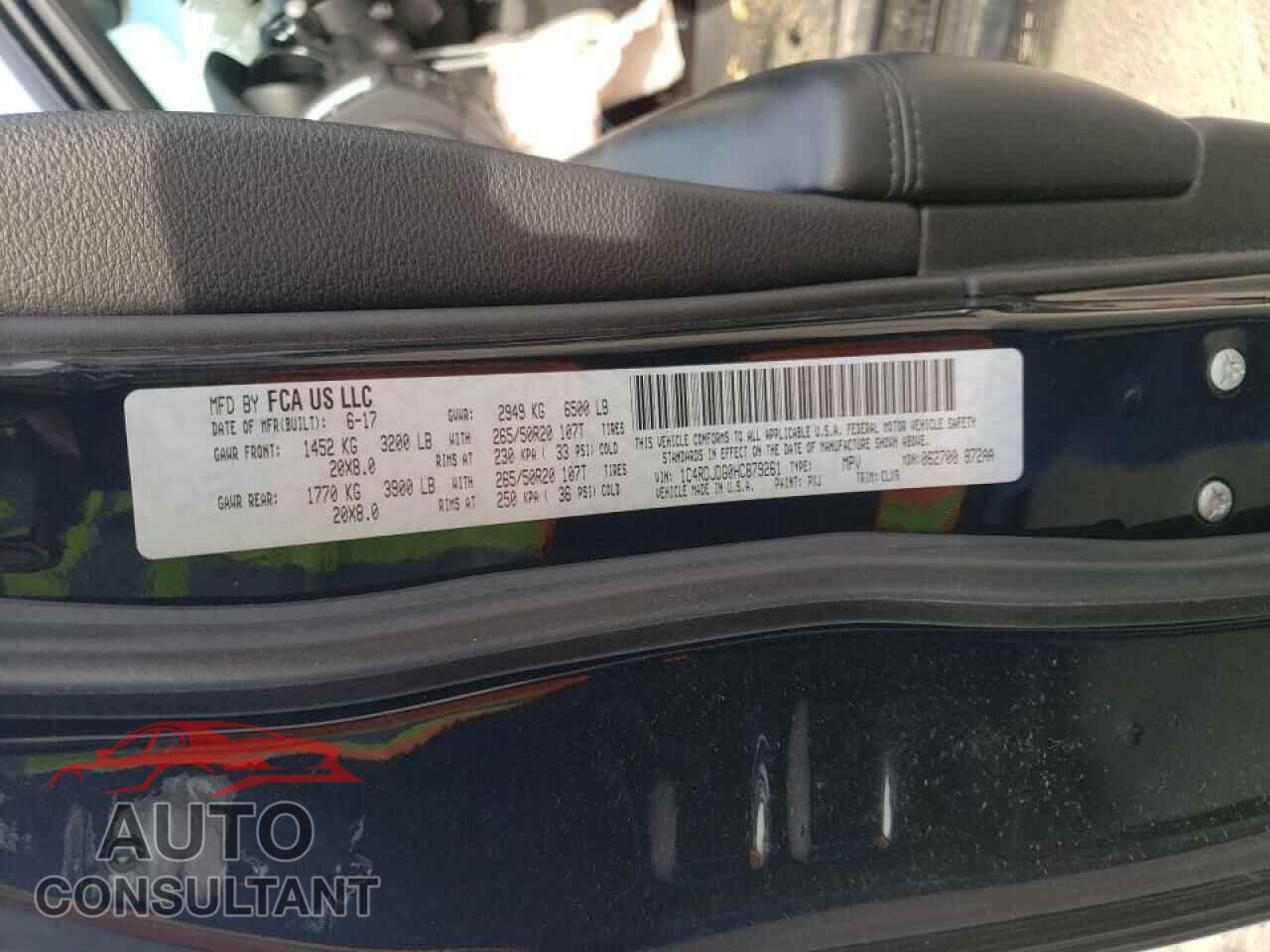 DODGE DURANGO 2017 - 1C4RDJDG0HC879261