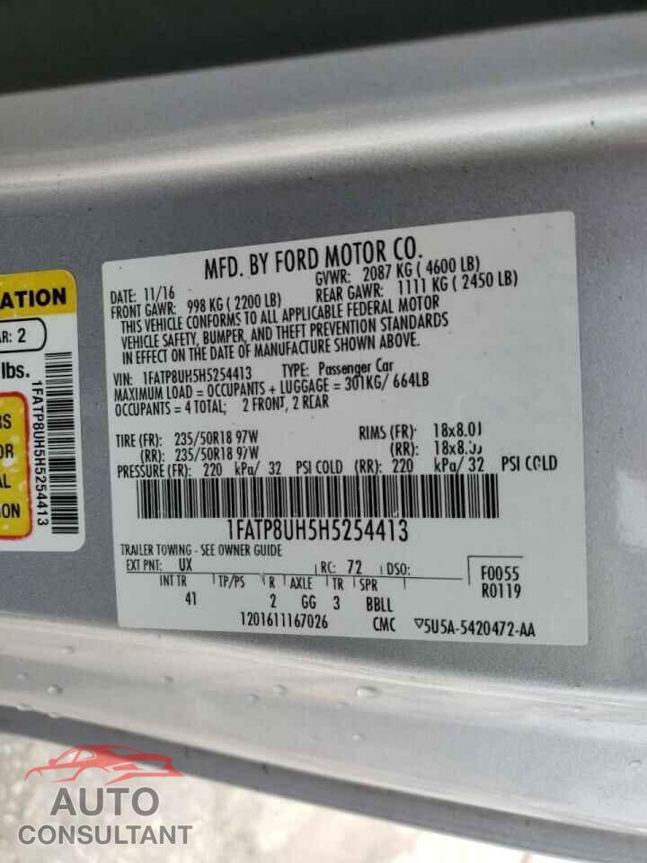 FORD MUSTANG 2017 - 1FATP8UH5H5254413
