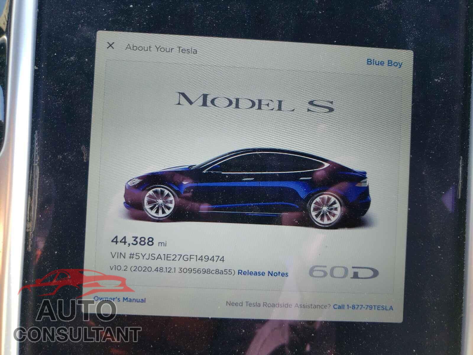TESLA MODEL S 2016 - 5YJSA1E27GF149474