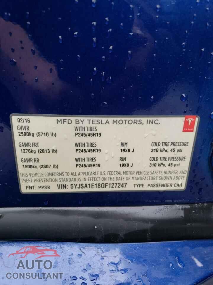 TESLA MODEL S 2016 - 5YJSA1E18GF127247