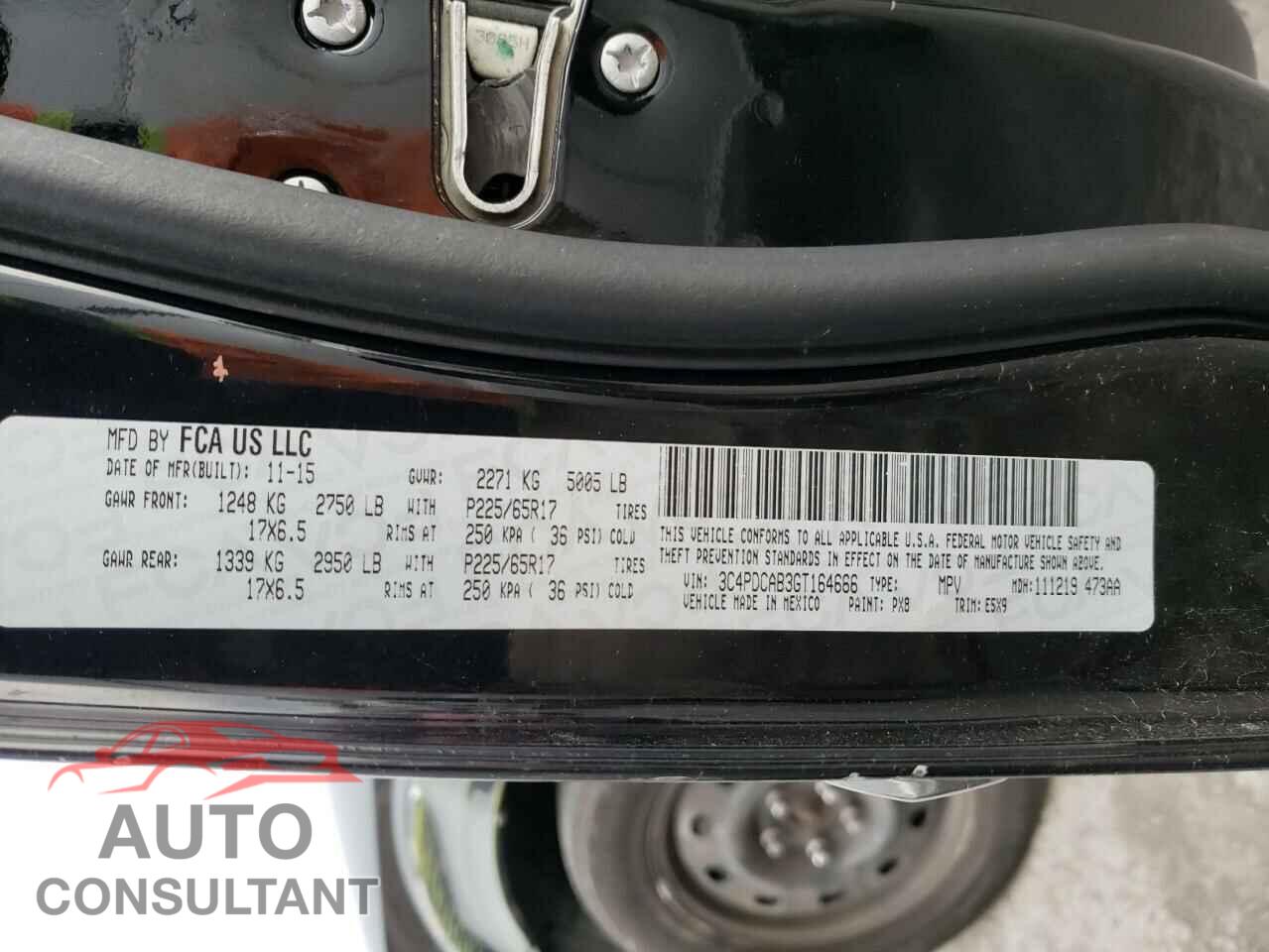 DODGE JOURNEY 2016 - 3C4PDCAB3GT164666