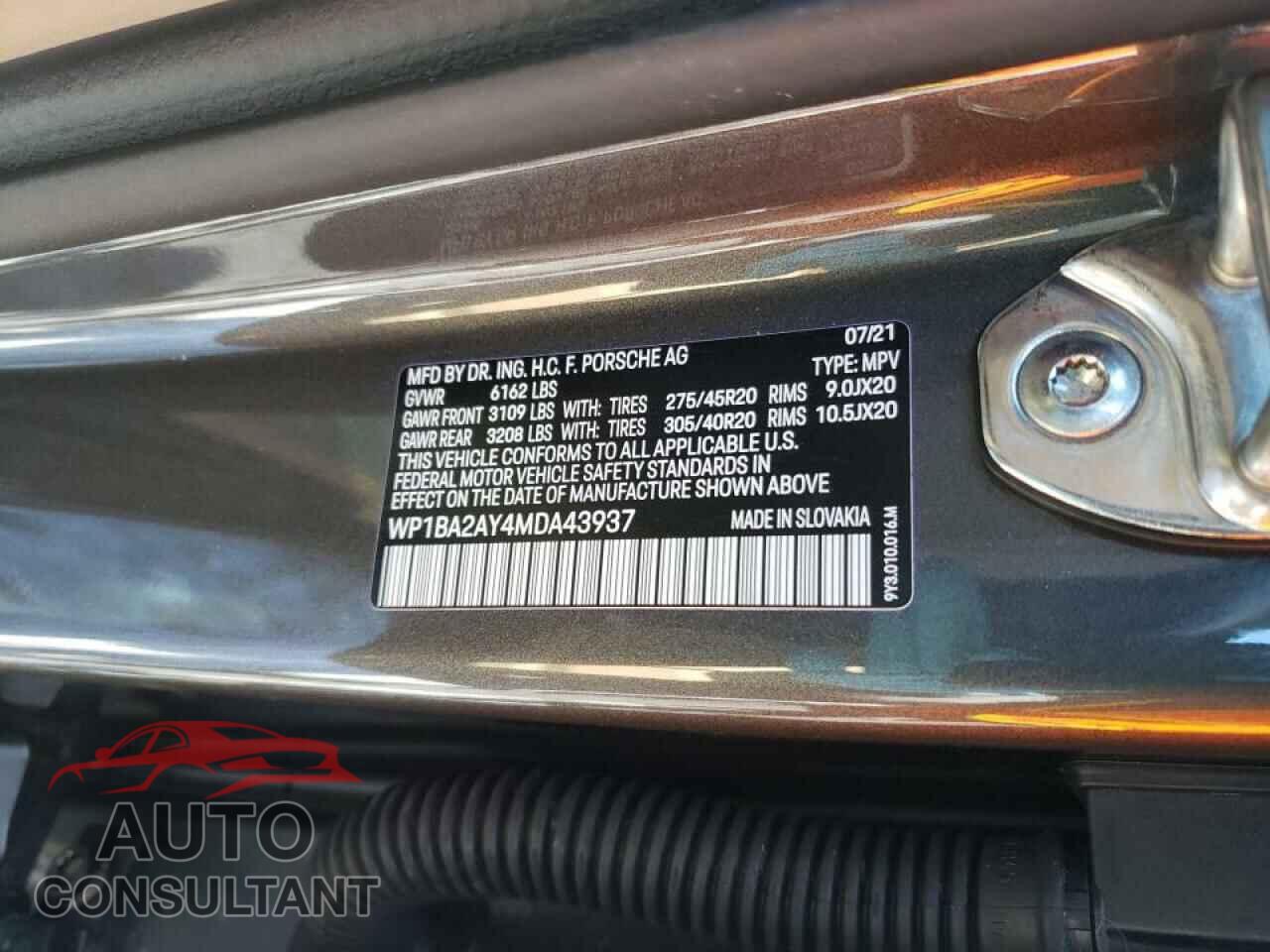 PORSCHE CAYENNE 2021 - WP1BA2AY4MDA43937