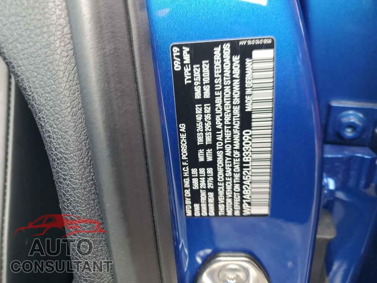 PORSCHE MACAN 2020 - WP1AB2A52LLB33090